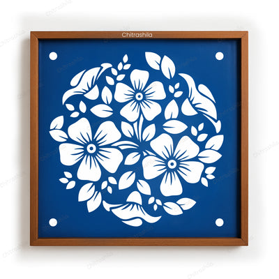 CHITRASHILA® Floral Garden Wooden Rangoli Stencil | Reusable Rangoli Stencil 10×10 Inch (WS-51)