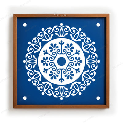CHITRASHILA® Pushpa Mandala Rangoli Stencil | Reusable Rangoli Stencil 10×10 Inch (WS-46)