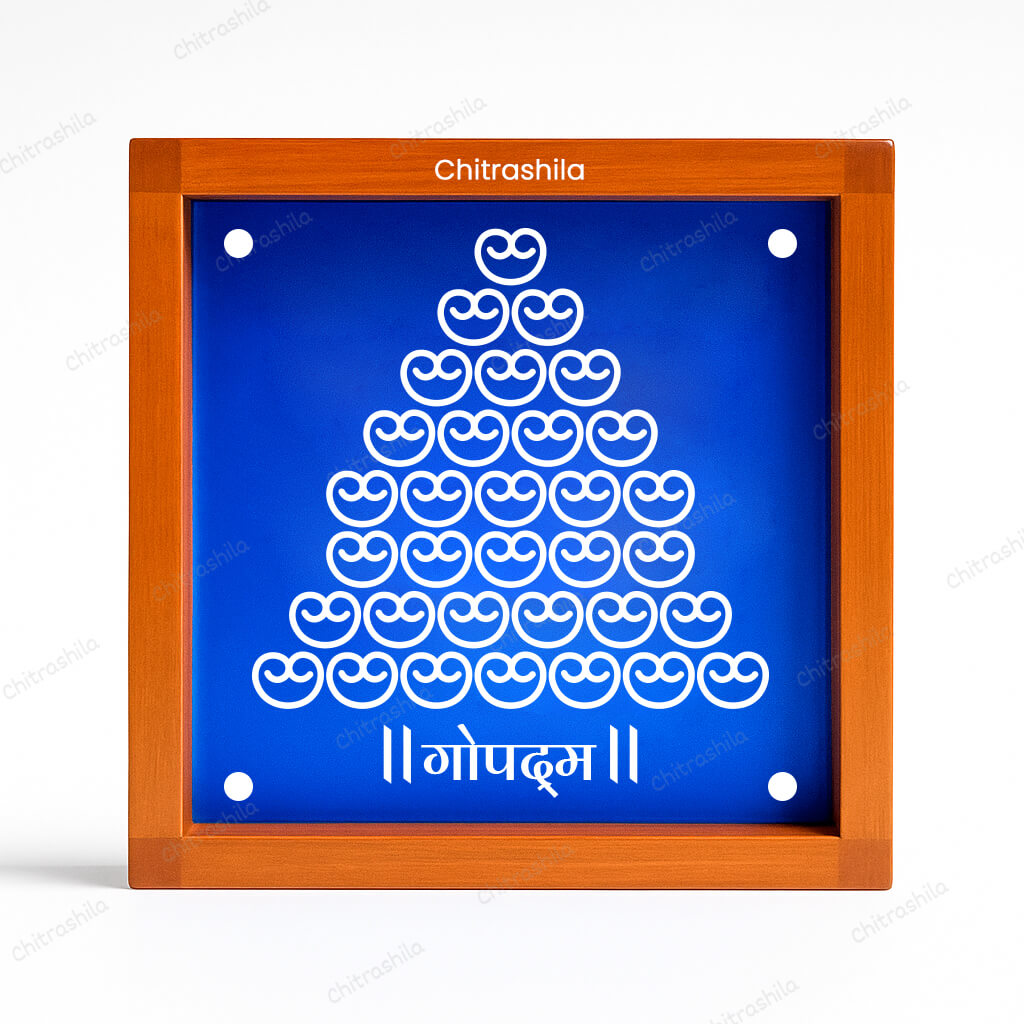 CHITRASHILA® 33 Gopadma Symbol Rangoli Stencil – 5x5 Inches (WA‑34)