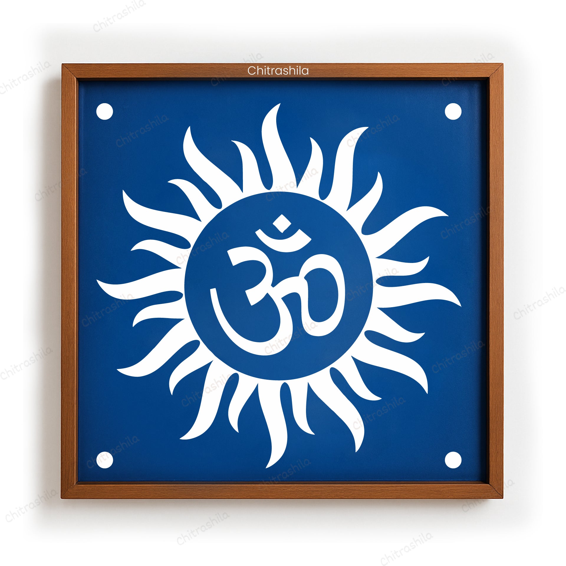 CHITRASHILA® Om Surya Wooden Rangoli Stencil | Reusable Rangoli Stencil 10×10 Inch (WS-42)