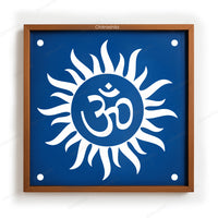 CHITRASHILA® Om Surya Wooden Rangoli Stencil | Reusable Rangoli Stencil 10×10 Inch (WS-42)
