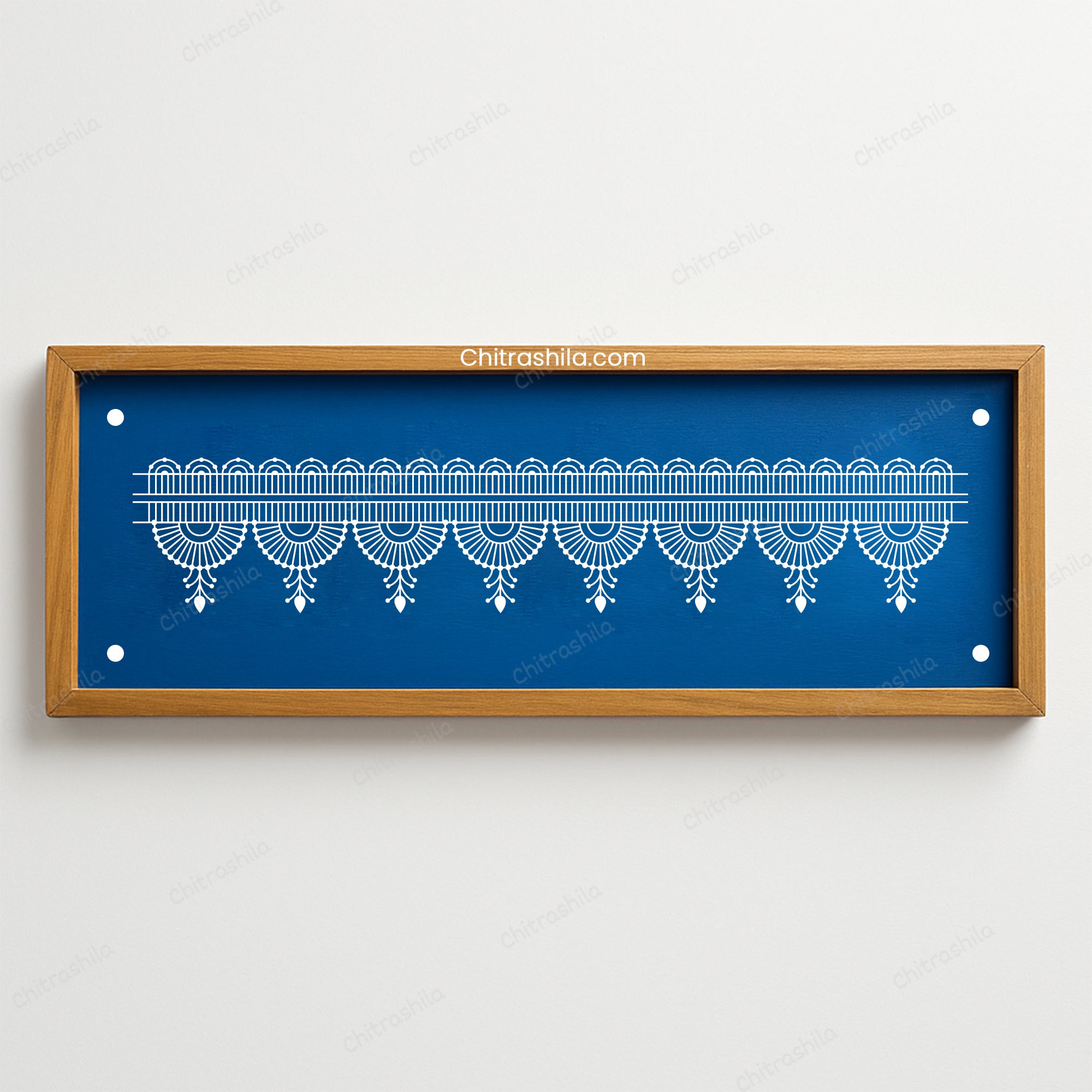 CHITRASHILA® One-Stroke Bandhanwar Border Wooden Rangoli Stencil 17x5 Inches (WB‑35)