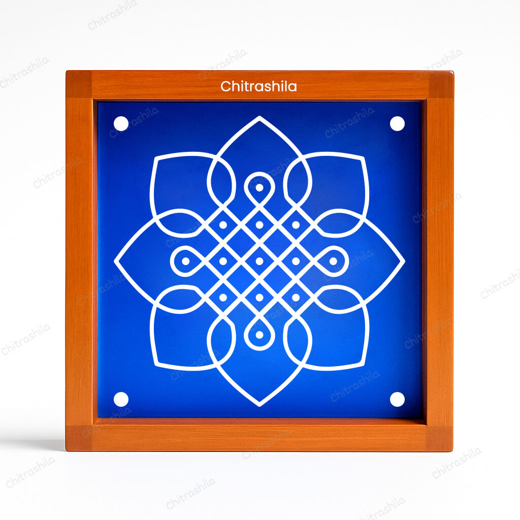 CHITRASHILA® Kolam Floral Rangoli Stencil – 5x5 Inches (WA-41)