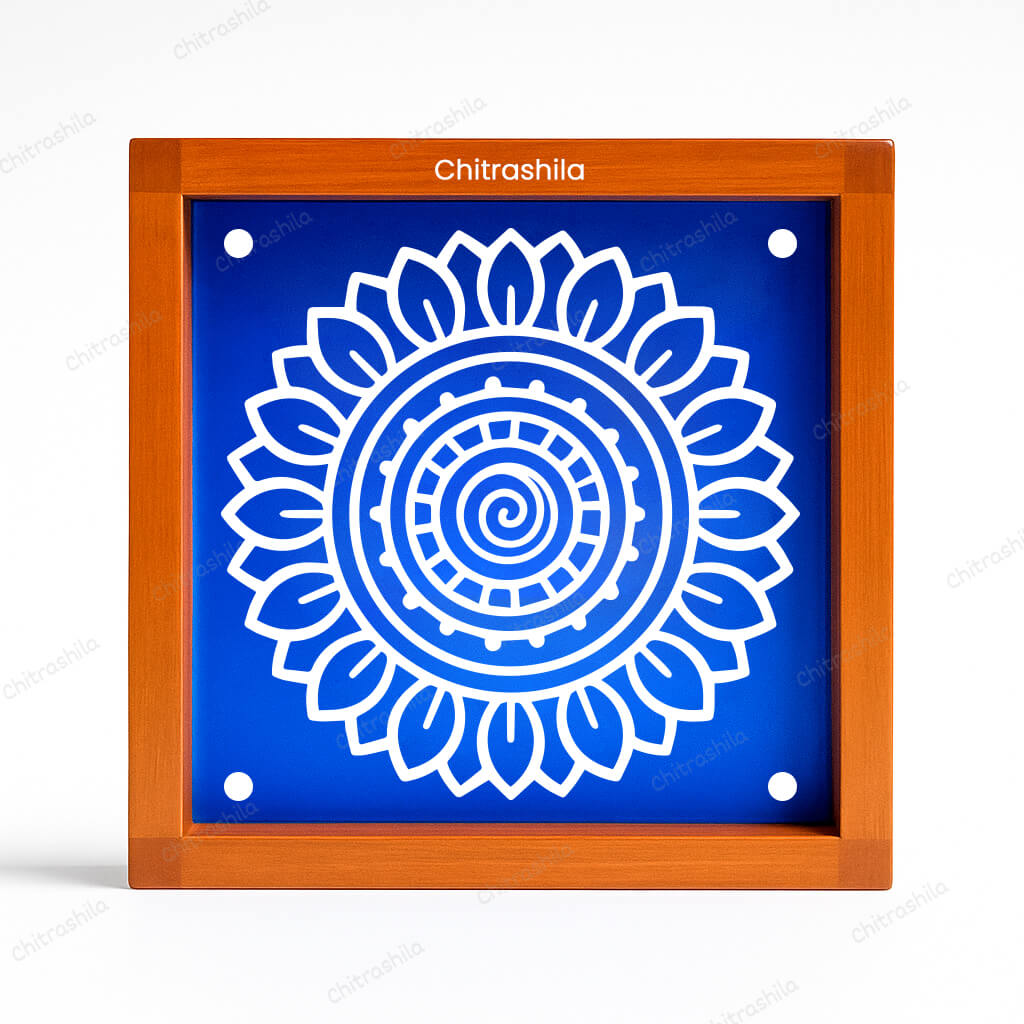 CHITRASHILA® Spiral Leaf Pattern Rangoli Stencil – 5x5 Inches (WA-26)