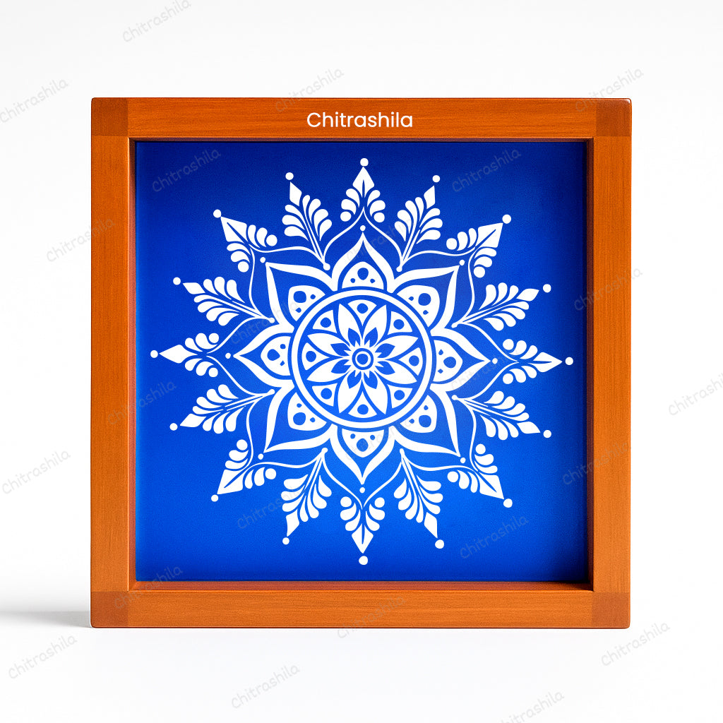 CHITRASHILA® Traditional Wooden Rangoli Stencil 5x5 Inches (WA-21)