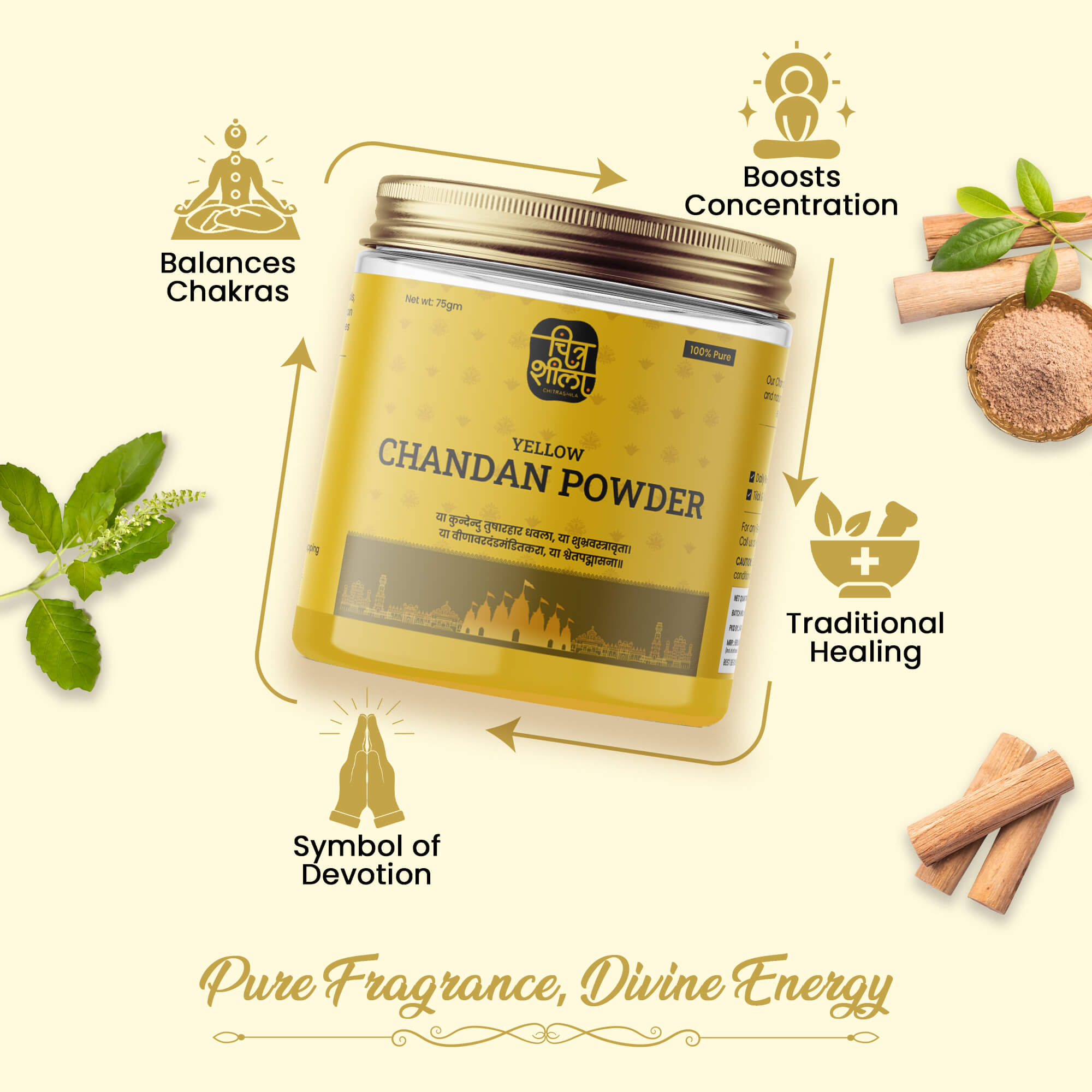 Chandan tika yellow 