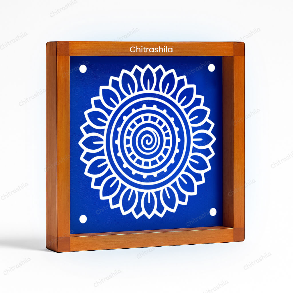 CHITRASHILA® Spiral Leaf Pattern Rangoli Stencil – 5x5 Inches (WA-26)