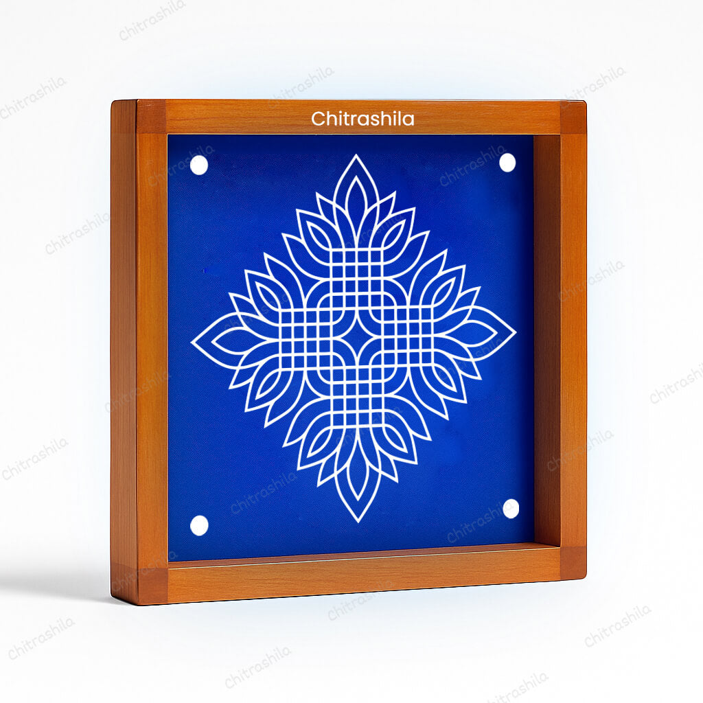 CHITRASHILA® Miniature Lotus Pattern Rangoli Stencil – 5x5 Inches (WA-43)