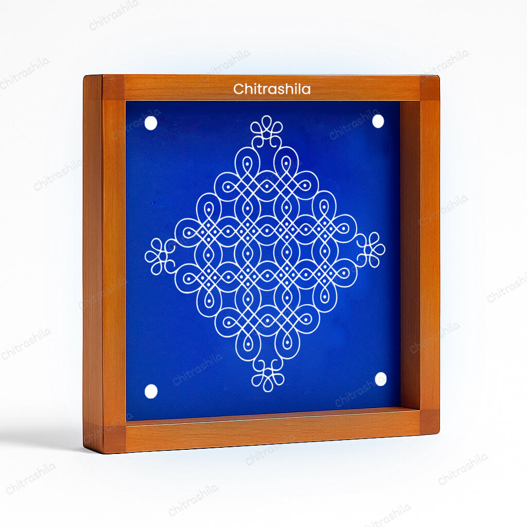 CHITRASHILA® Small Delicate Pattern Kolam Rangoli Stencil – 5x5 Inches (WA-40)