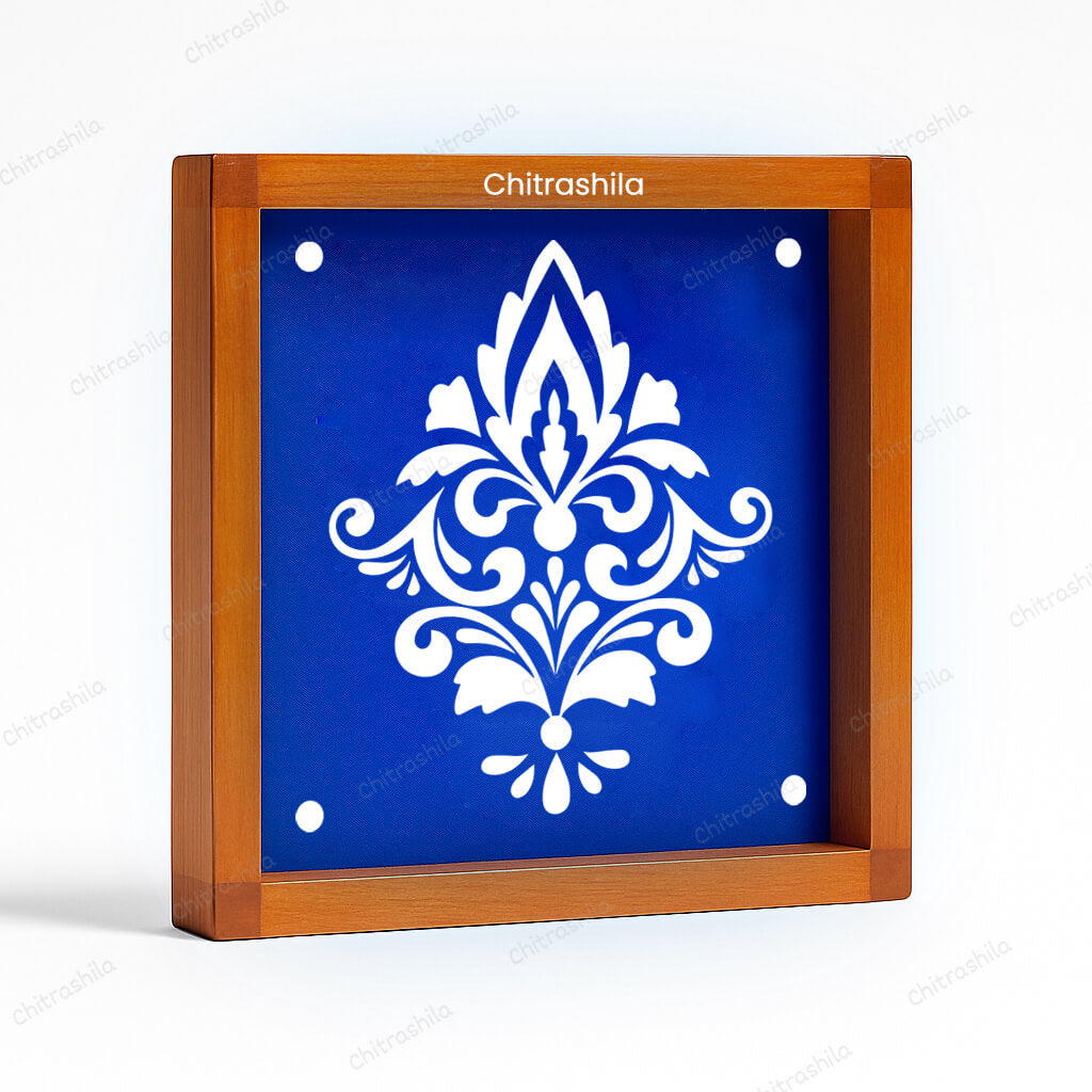 CHITRASHILA® Modern Print Rangoli Stencil – 5x5 Inches (WA‑33)