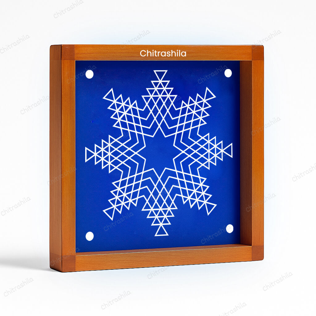 CHITRASHILA® Perfectly Symmetric Motif Rangoli Stencil – 5x5 Inches (WA-32)