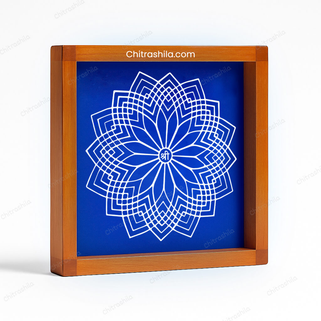 Shree Vishnu Kamal Wooden Rangoli Stencil 