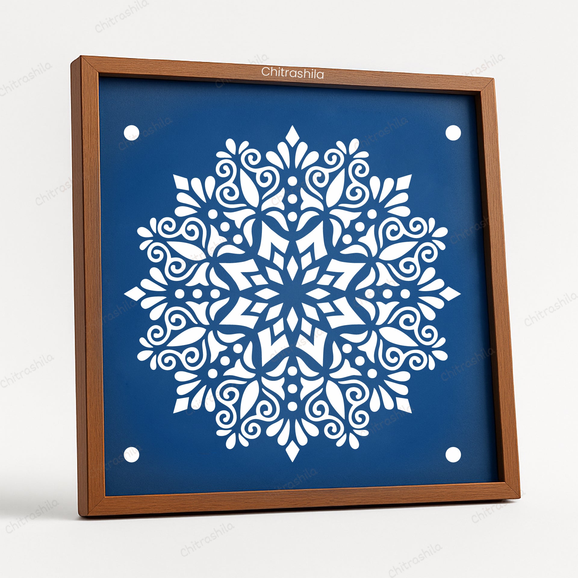 CHITRASHILA® Floral Star Traditional Rangoli Stencil | Reusable Rangoli Stencil 10×10 Inch (WS-47)