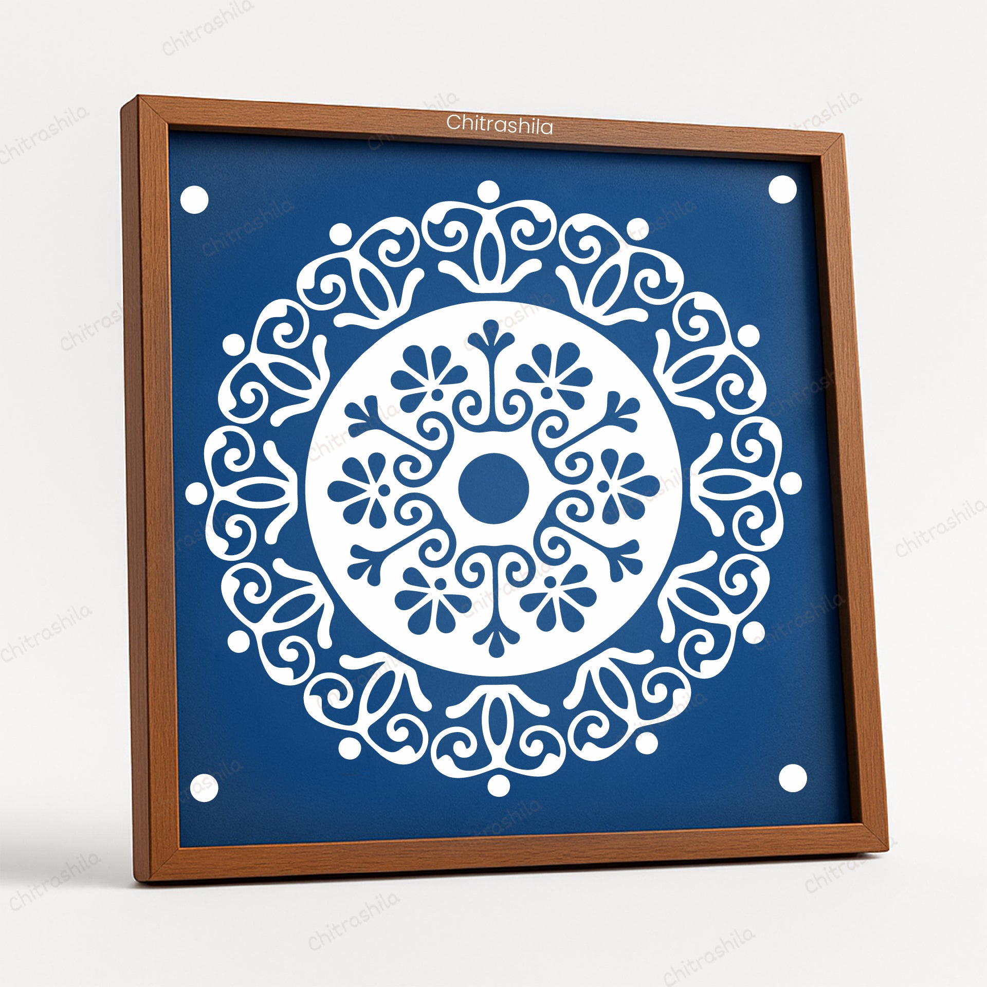 CHITRASHILA® Pushpa Mandala Rangoli Stencil | Reusable Rangoli Stencil 10×10 Inch (WS-46)