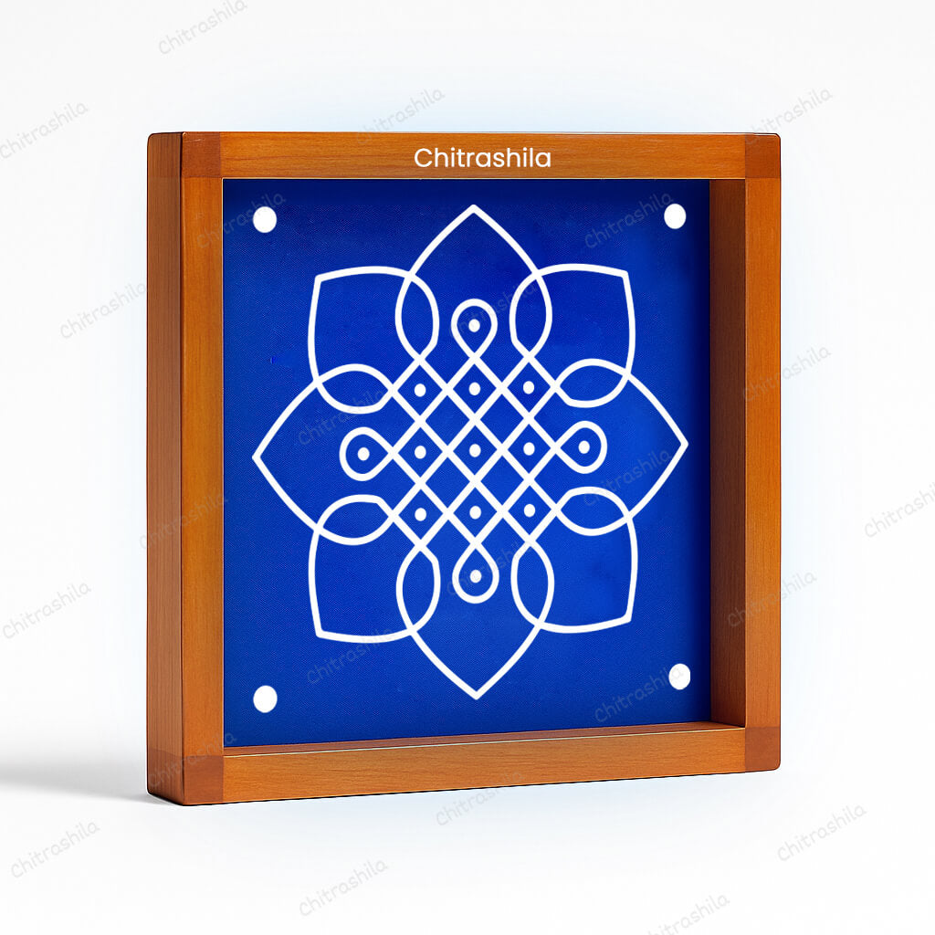 CHITRASHILA® Kolam Floral Rangoli Stencil – 5x5 Inches (WA-41)