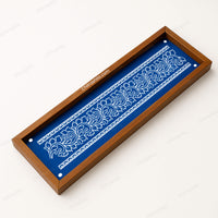CHITRASHILA® Delicate Border Design Wooden Rangoli Stencil 17x5 Inches (WB‑33)