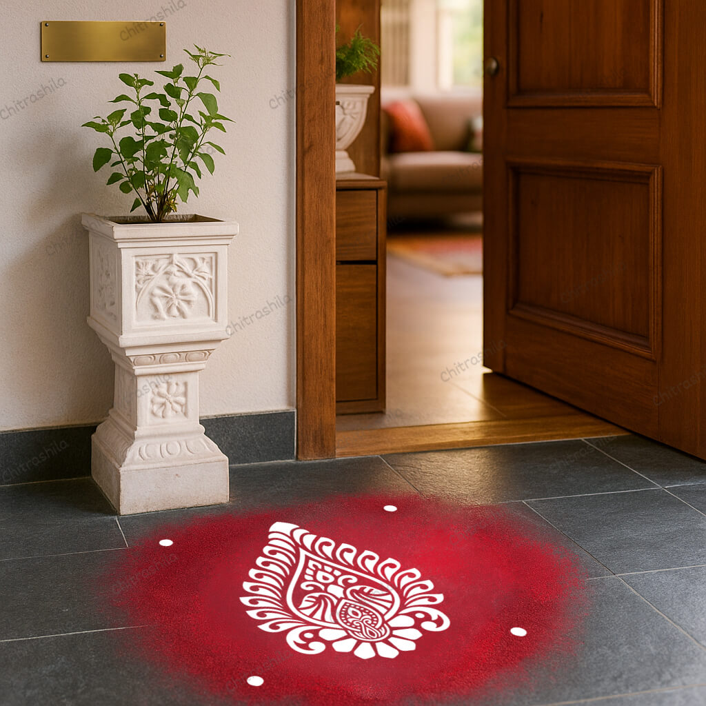 CHITRASHILA® Contemporary Pattern Design 2 Rangoli Stencil – 5x5 Inches (WA‑36)