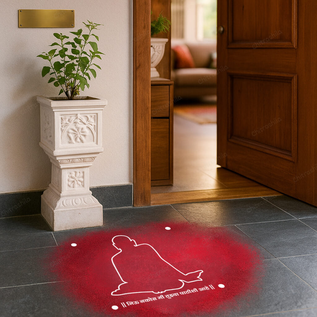 CHITRASHILA® Swami Outline Rangoli Stencil 10x10 Inches (WS‑17)