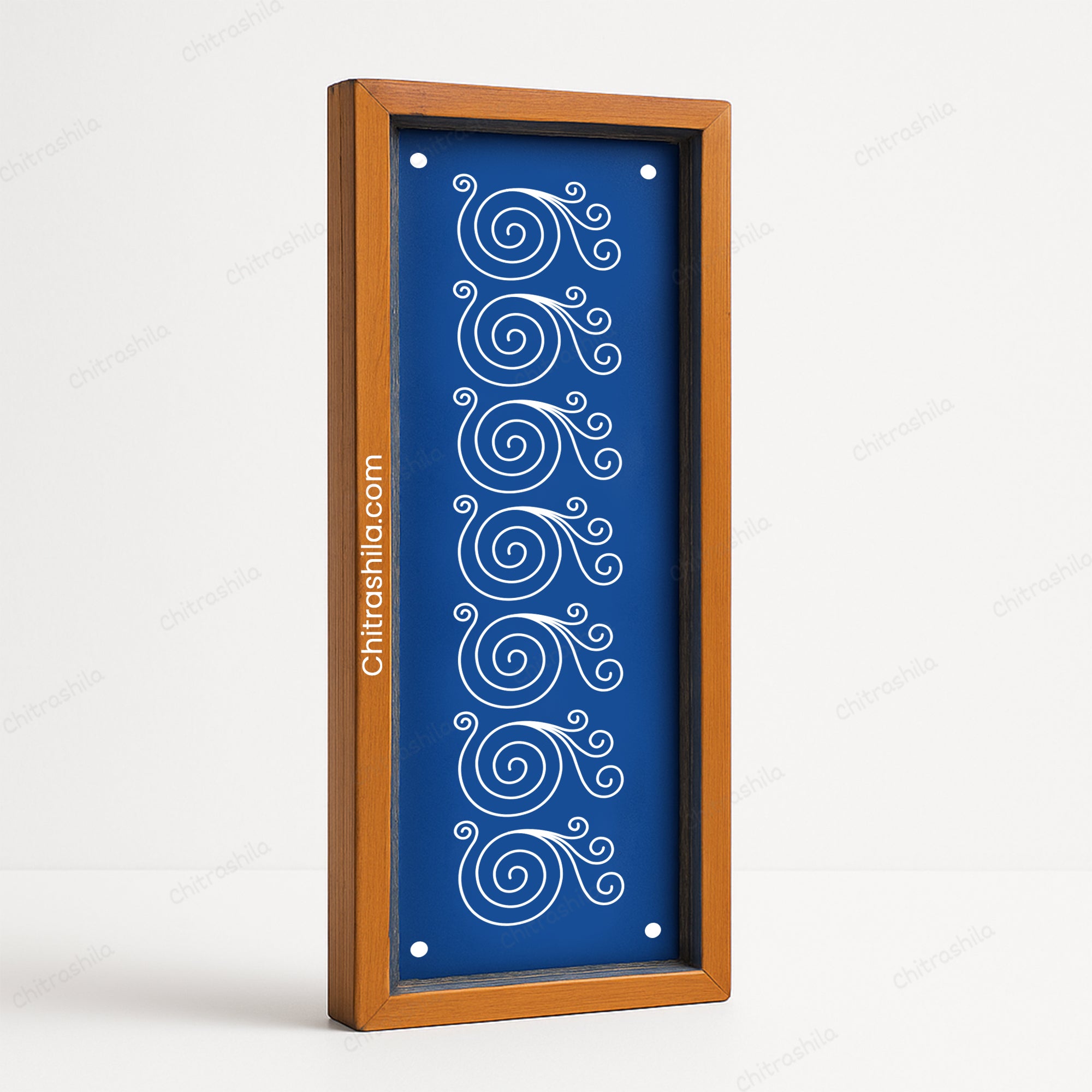 CHITRASHILA® Spiral Curl Border Wooden Rangoli Stencil 17x5 inches (WB-23)
