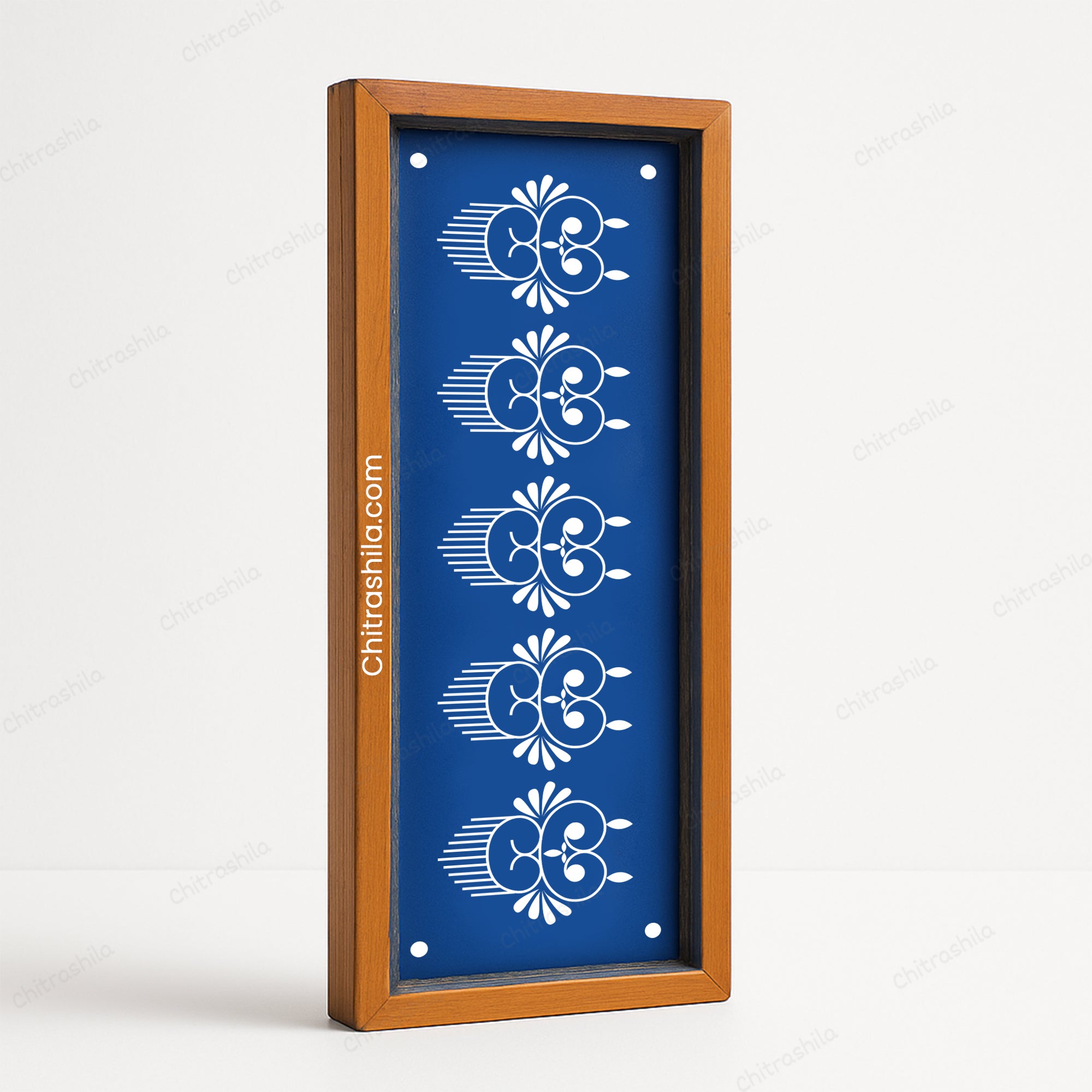 CHITRASHILA® Gopadma-Inspired Sanskar Bharti Border Wooden Rangoli Stencil 17x5 Inches (WB-38)