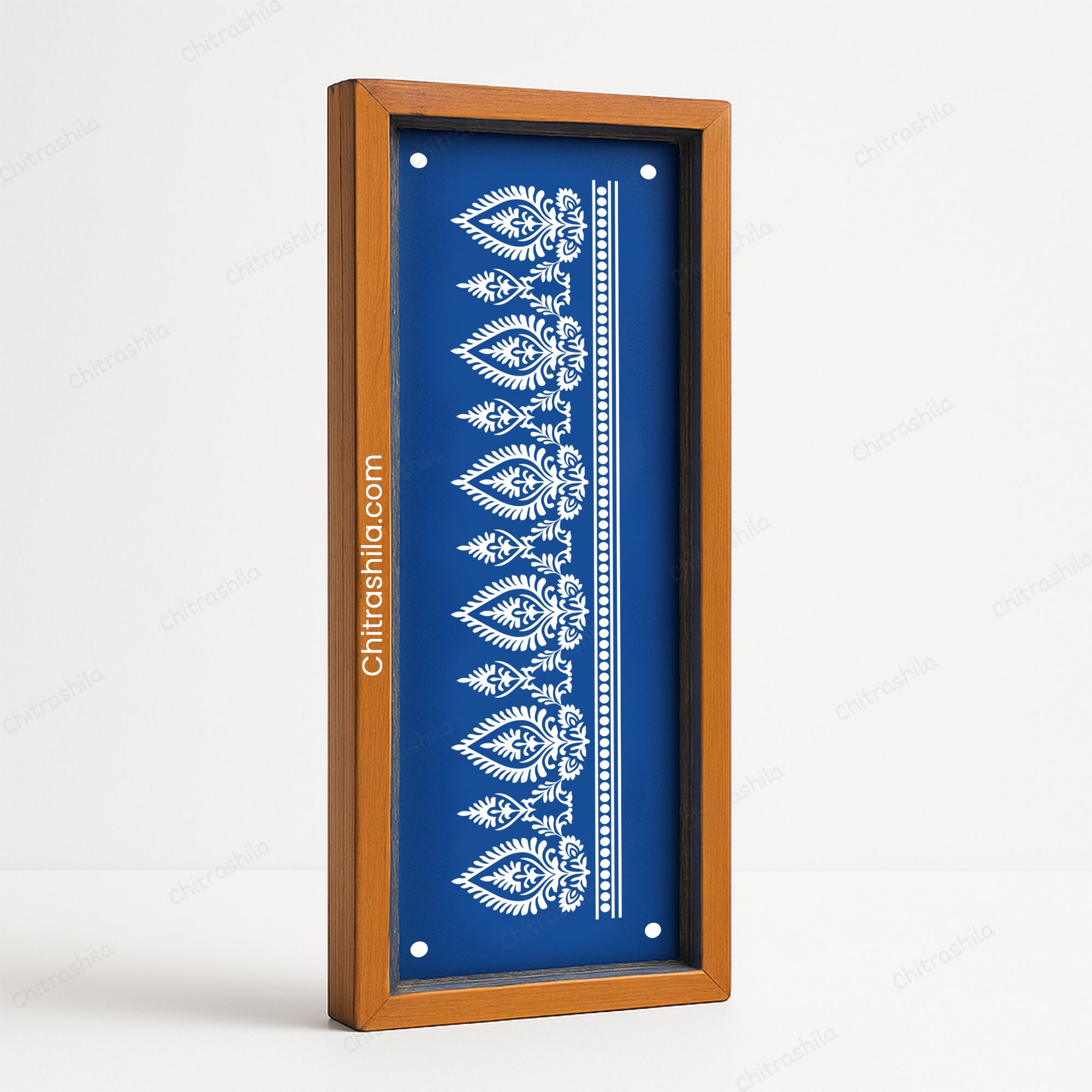 CHITRASHILA® Heritage Traditional Prints Border Wooden Rangoli Stencil 17x5 Inches (WB‑30)